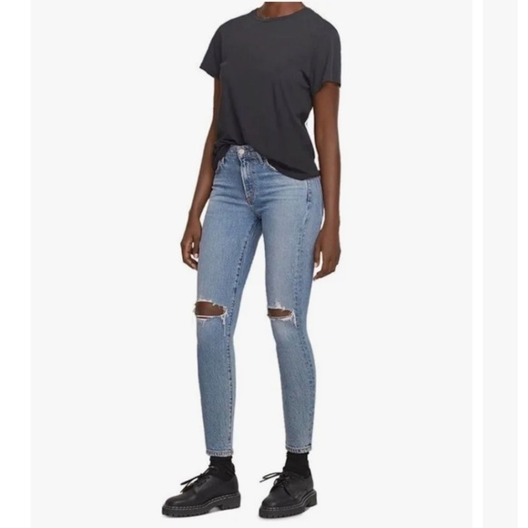 AGOLDE Distressed Knee Skinny Jeans Size 26 - Picture 1 of 11